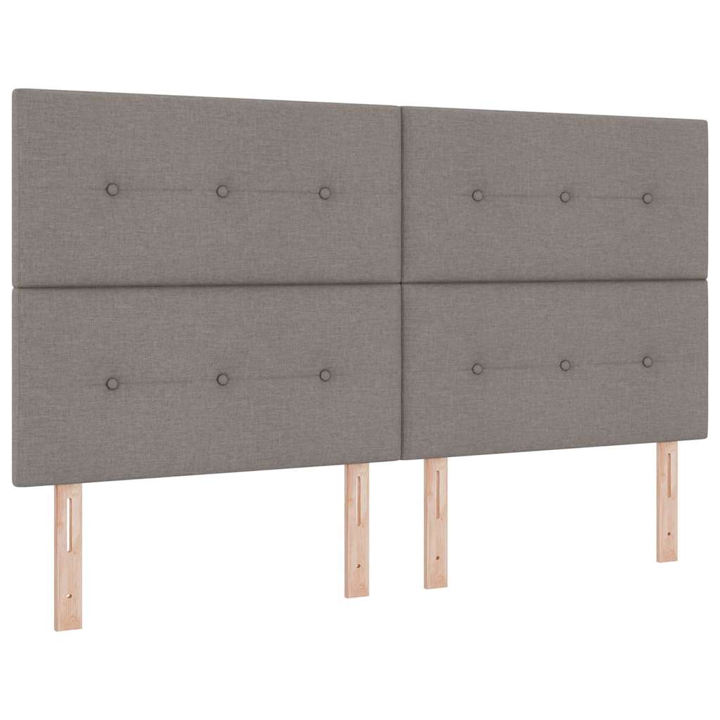 Κρεβάτι με ελατήρια με κεφαλάρι Taupe 200 x 180 cm ύφασμα