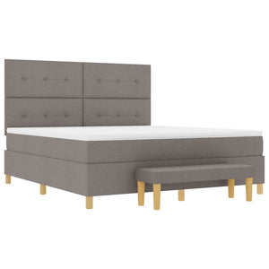 Κρεβάτι με ελατήρια με κεφαλάρι Taupe 200 x 180 cm ύφασμα