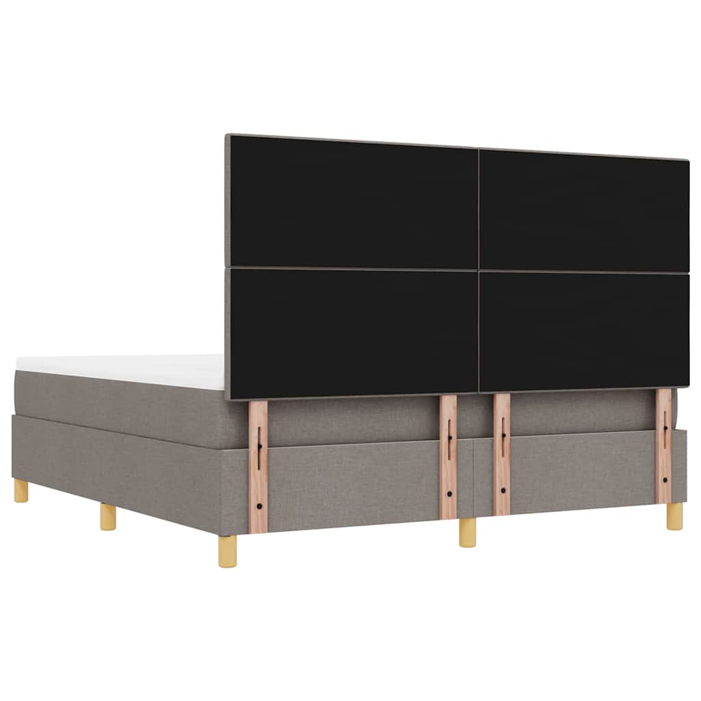 Κρεβάτι με ελατήρια με κεφαλάρι Taupe 200 x 180 cm ύφασμα