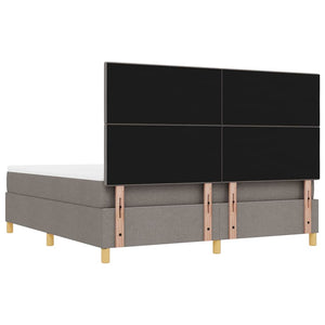 Κρεβάτι με ελατήρια με κεφαλάρι Taupe 200 x 180 cm ύφασμα