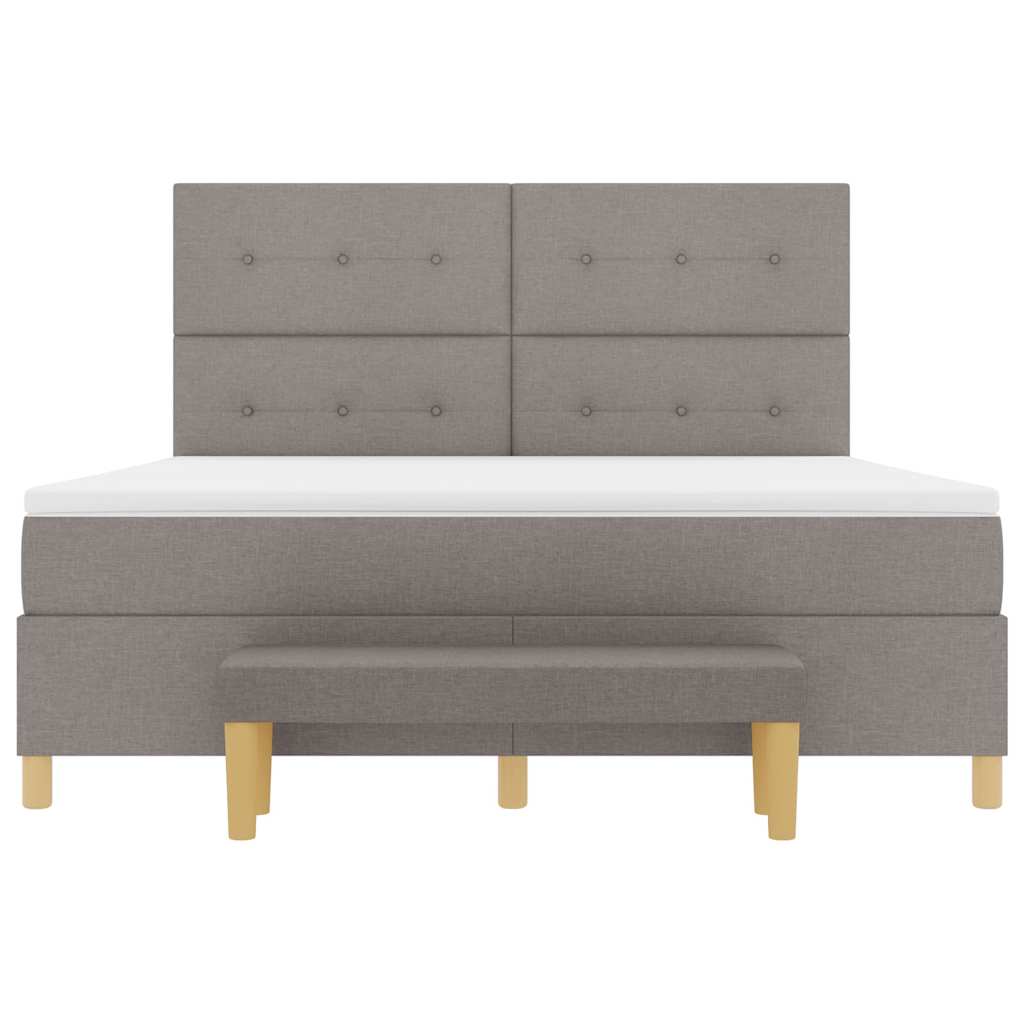 Κρεβάτι με ελατήρια με κεφαλάρι Taupe 200 x 180 cm ύφασμα