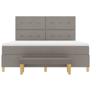 Κρεβάτι με ελατήρια με κεφαλάρι Taupe 200 x 180 cm ύφασμα