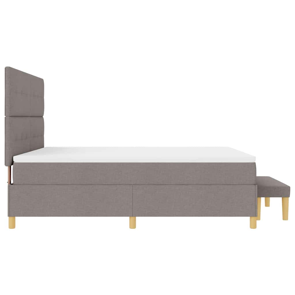 Κρεβάτι με ελατήρια με κεφαλάρι Taupe 200 x 180 cm ύφασμα