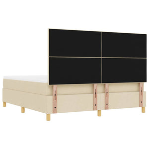 Κρεβάτι με ελατήρια με στρώμα Κρεμ 180 x 200 cm ύφασμα - Pakobazaar