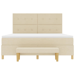 Κρεβάτι με ελατήρια με στρώμα Κρεμ 180 x 200 cm ύφασμα - Pakobazaar