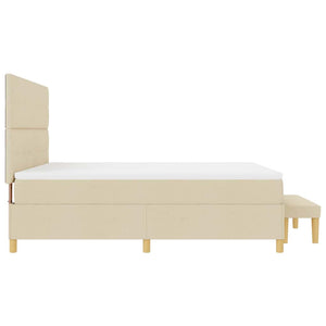 Κρεβάτι με ελατήρια με στρώμα Κρεμ 180 x 200 cm ύφασμα - Pakobazaar
