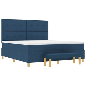 Κρεβάτι με ελατήρια με μαξιλάρι Μπλε 200 x 180 cm ύφασμα - Pakobazaar