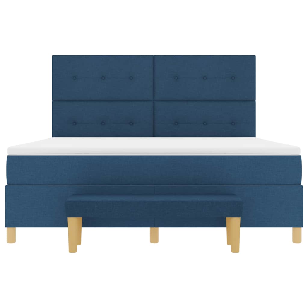 Κρεβάτι με ελατήρια με μαξιλάρι Μπλε 200 x 180 cm ύφασμα - Pakobazaar