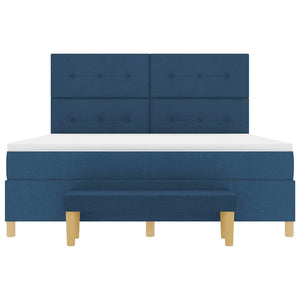 Κρεβάτι με ελατήρια με μαξιλάρι Μπλε 200 x 180 cm ύφασμα - Pakobazaar