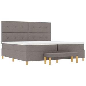 Κρεβάτι με ελατήρια με κεφαλάρι Taupe 200 x 200 cm ύφασμα - Pakobazaar