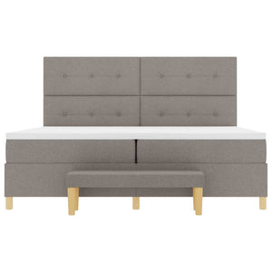 Κρεβάτι με ελατήρια με κεφαλάρι Taupe 200 x 200 cm ύφασμα - Pakobazaar