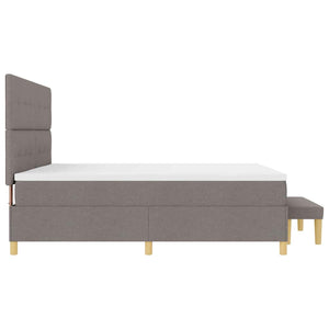 Κρεβάτι με ελατήρια με κεφαλάρι Taupe 200 x 200 cm ύφασμα - Pakobazaar