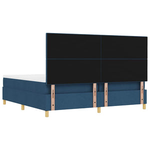 Κρεβάτι με ελατήρια με στρώμα Μπλε 200 x 200 cm ύφασμα - Pakobazaar