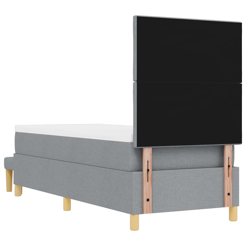 Κρεβάτι με ελατήρια με στρώμα Ανοιχτό γκρι 80 x 200 cm ύφασμα - Pakobazaar