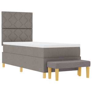 Κρεβάτι με ελατήρια με στρώμα Taupe 80 x 200 cm ύφασμα - Pakobazaar
