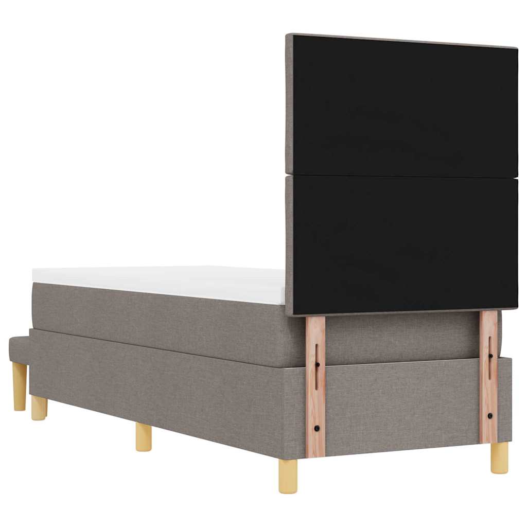 Κρεβάτι με ελατήρια με στρώμα Taupe 80 x 200 cm ύφασμα - Pakobazaar
