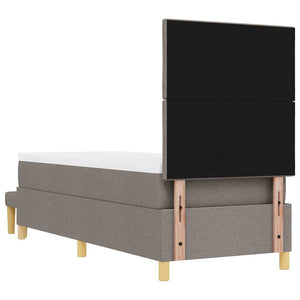 Κρεβάτι με ελατήρια με στρώμα Taupe 80 x 200 cm ύφασμα - Pakobazaar