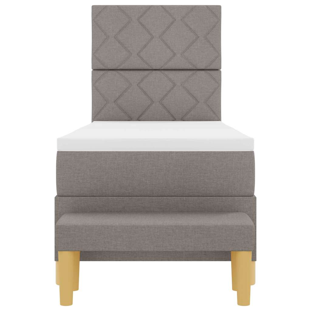 Κρεβάτι με ελατήρια με στρώμα Taupe 80 x 200 cm ύφασμα - Pakobazaar