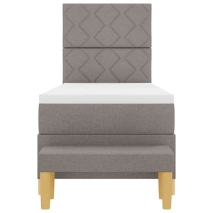 Κρεβάτι με ελατήρια με στρώμα Taupe 80 x 200 cm ύφασμα - Pakobazaar