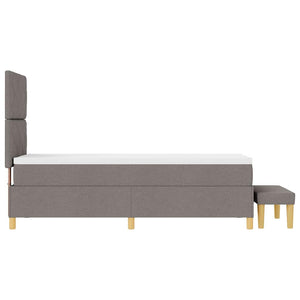 Κρεβάτι με ελατήρια με στρώμα Taupe 80 x 200 cm ύφασμα - Pakobazaar