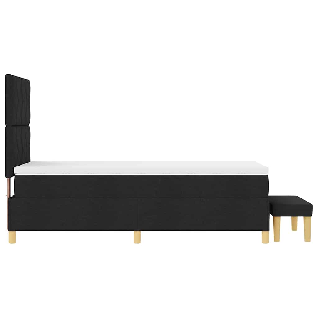 Κρεβάτι με ελατήρια με μαξιλάρι Μαύρο 190 x 90 cm ύφασμα - Pakobazaar