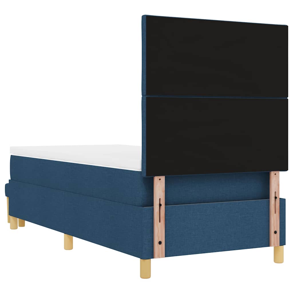 Κρεβάτι με ελατήρια με κεφαλάρι Μπλε 190 x 90 cm ύφασμα - Pakobazaar