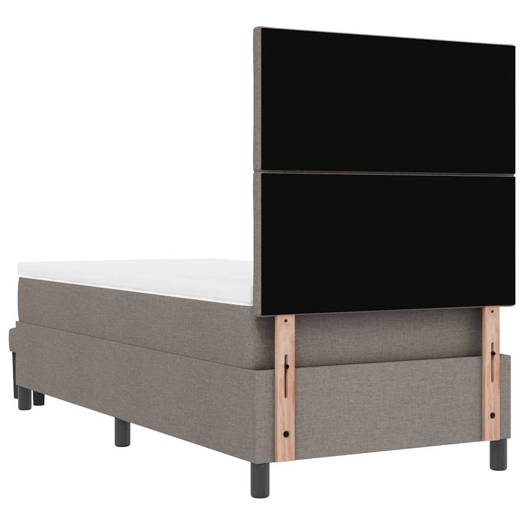 Κρεβάτι με ελατήρια με κεφαλάρι Taupe 90 x 200 cm ύφασμα