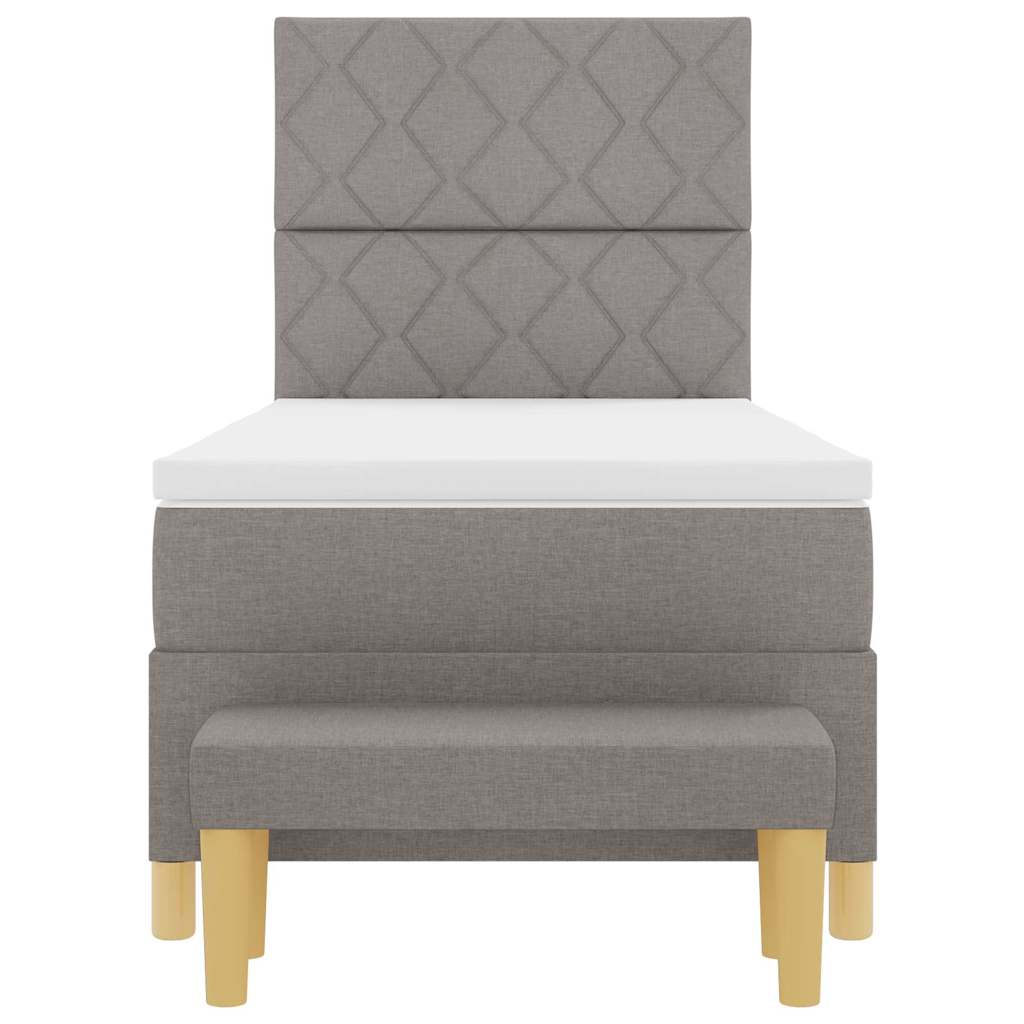 Κρεβάτι με ελατήρια με κεφαλάρι Taupe 90 x 200 cm ύφασμα
