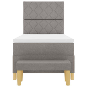Κρεβάτι με ελατήρια με κεφαλάρι Taupe 90 x 200 cm ύφασμα