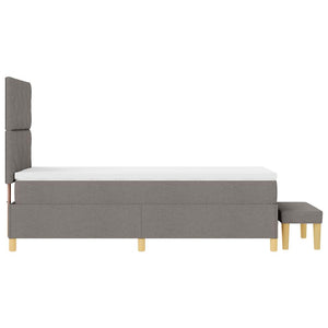 Κρεβάτι με ελατήρια με κεφαλάρι Taupe 90 x 200 cm ύφασμα