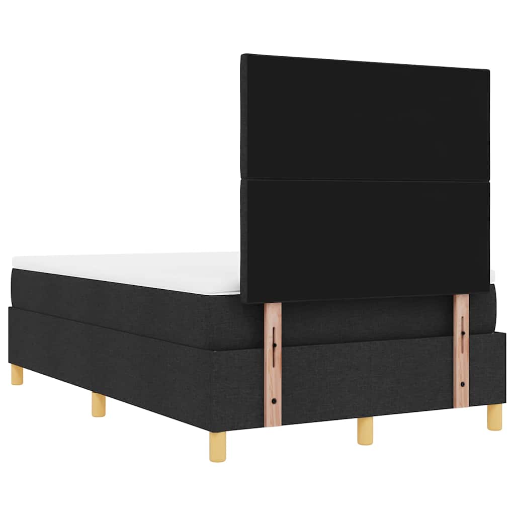 Κρεβάτι με ελατήρια με στρώμα Μαύρο 120 x 190 cm ύφασμα - Pakobazaar