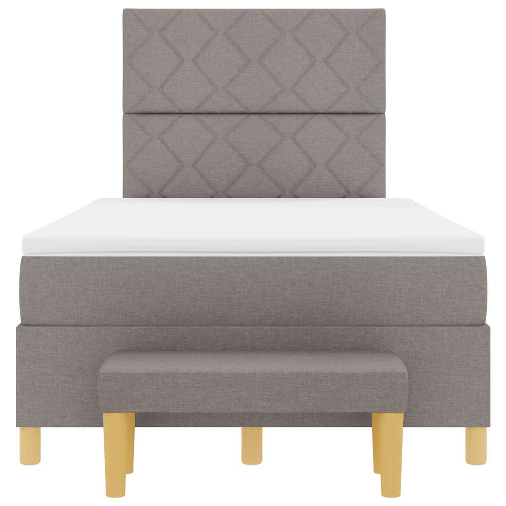 Κρεβάτι με ελατήρια με κεφαλάρι Taupe 190 x 120 εκατοστά ύφασμα - Pakobazaar