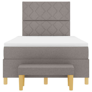 Κρεβάτι με ελατήρια με κεφαλάρι Taupe 190 x 120 εκατοστά ύφασμα - Pakobazaar