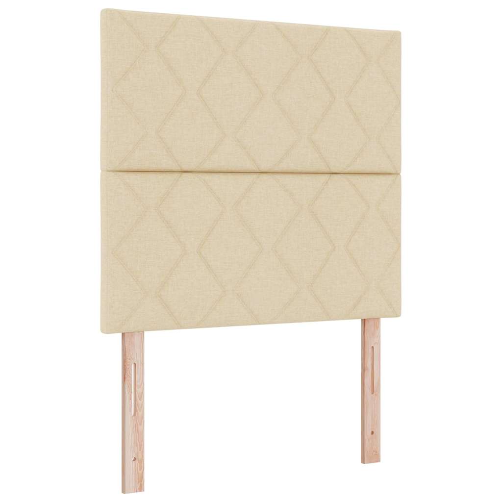 Κρεβάτι με ελατήρια με στρώμα Κρεμ 120 x 190 cm ύφασμα - Pakobazaar