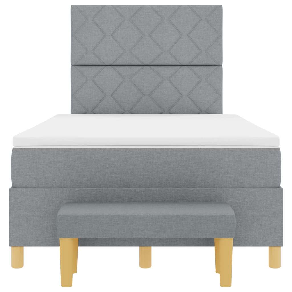 Κρεβάτι με ελατήρια με στρώμα Ανοιχτό γκρι 120 x 200 cm ύφασμα - Pakobazaar