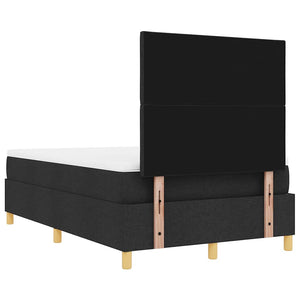 Κρεβάτι με ελατήρια με στρώμα Μαύρο 120 x 200 cm ύφασμα - Pakobazaar
