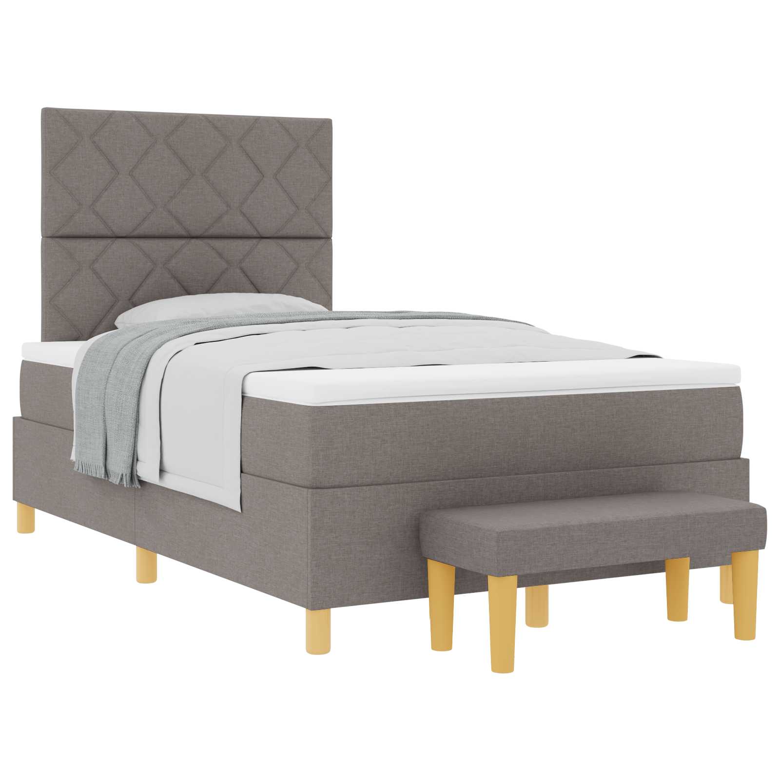 Κρεβάτι με ελατήρια με κεφαλάρι Taupe 200 x 120 εκατοστά ύφασμα - Pakobazaar
