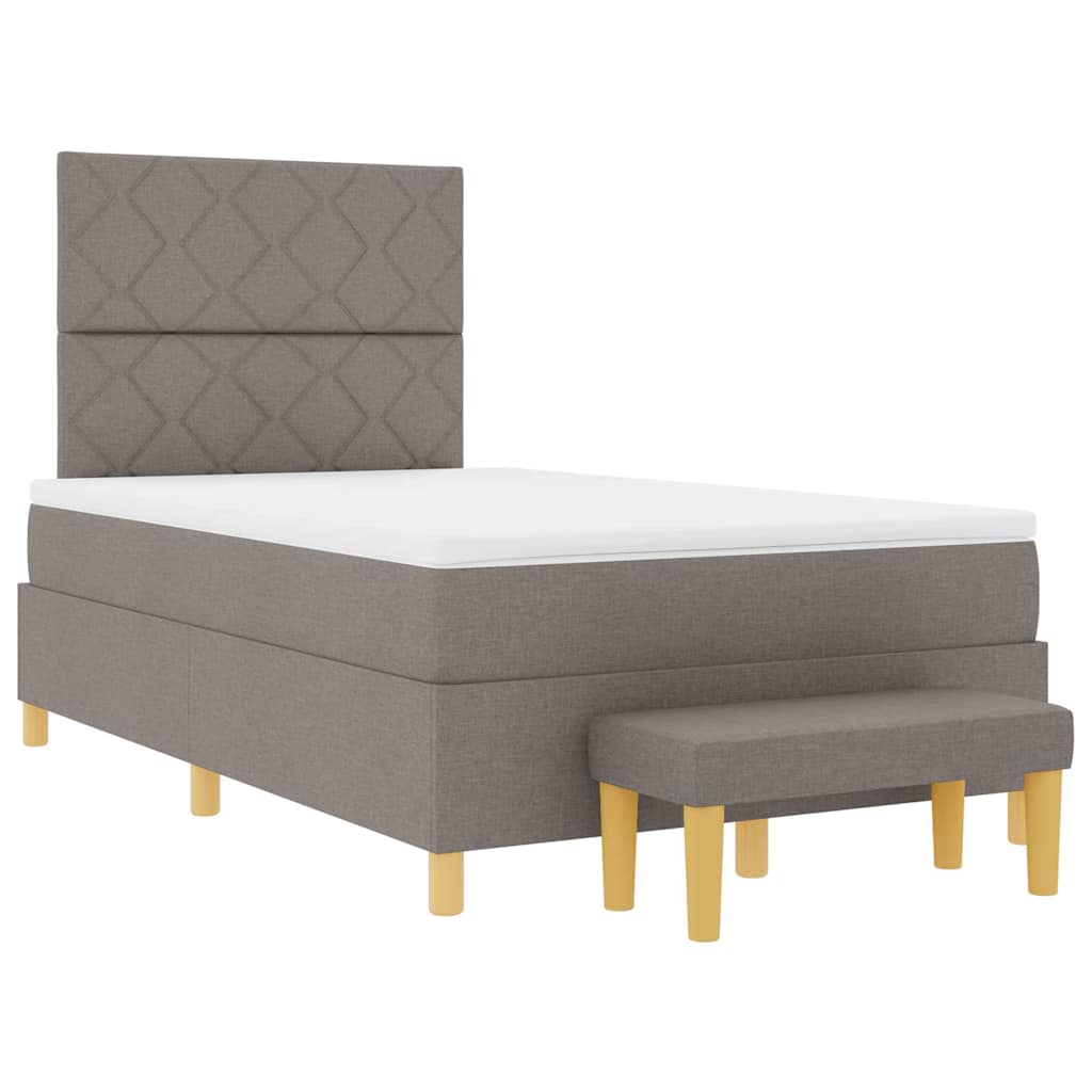 Κρεβάτι με ελατήρια με κεφαλάρι Taupe 200 x 120 εκατοστά ύφασμα - Pakobazaar