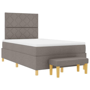 Κρεβάτι με ελατήρια με κεφαλάρι Taupe 200 x 120 εκατοστά ύφασμα - Pakobazaar