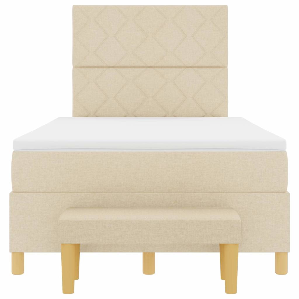 Κρεβάτι με ελατήρια με στρώμα Κρεμ 120 x 200 cm ύφασμα