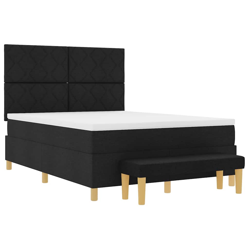 Κρεβάτι με ελατήρια με μαξιλάρι Μαύρο 200 x 140 cm ύφασμα - Pakobazaar