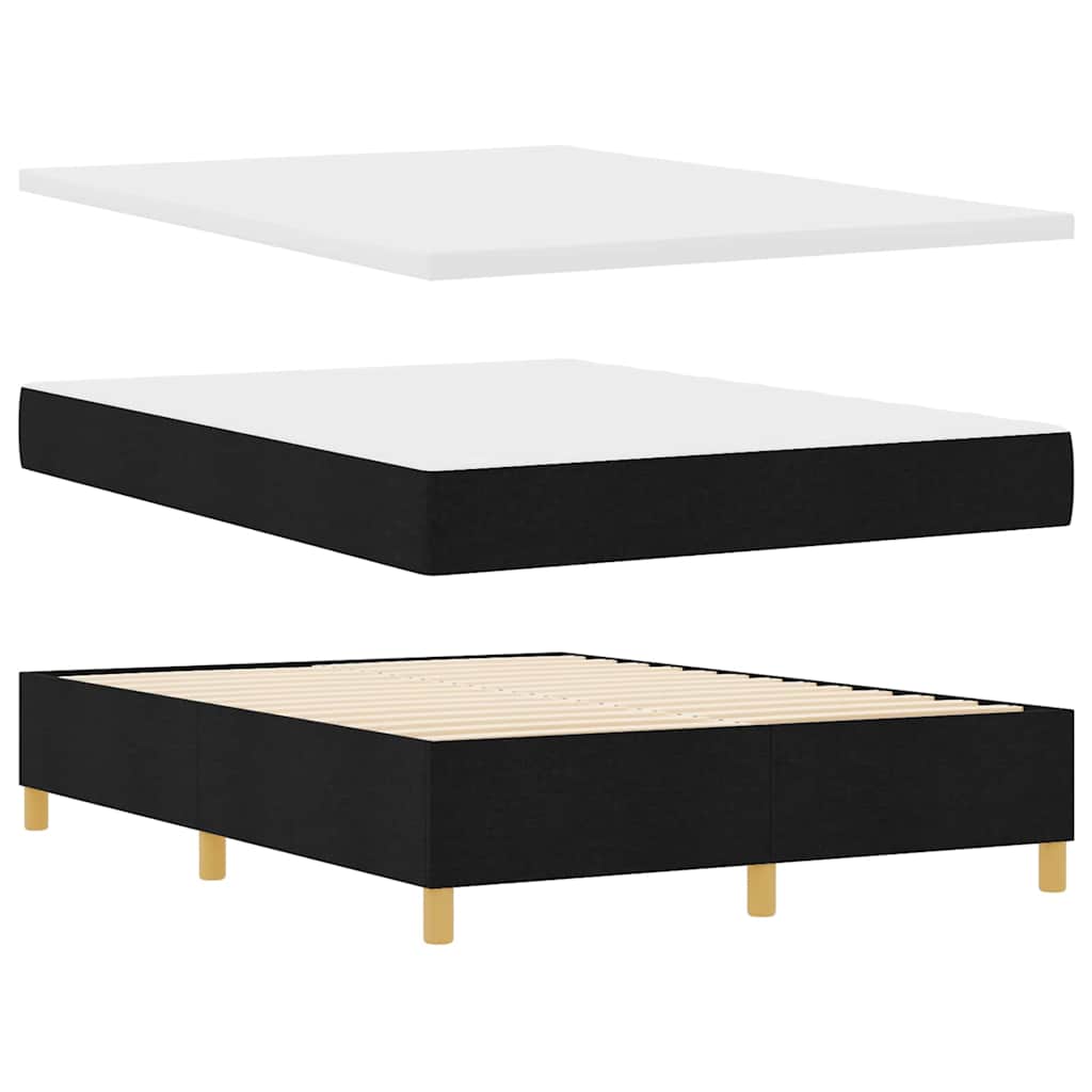 Κρεβάτι με ελατήρια με μαξιλάρι Μαύρο 200 x 140 cm ύφασμα - Pakobazaar