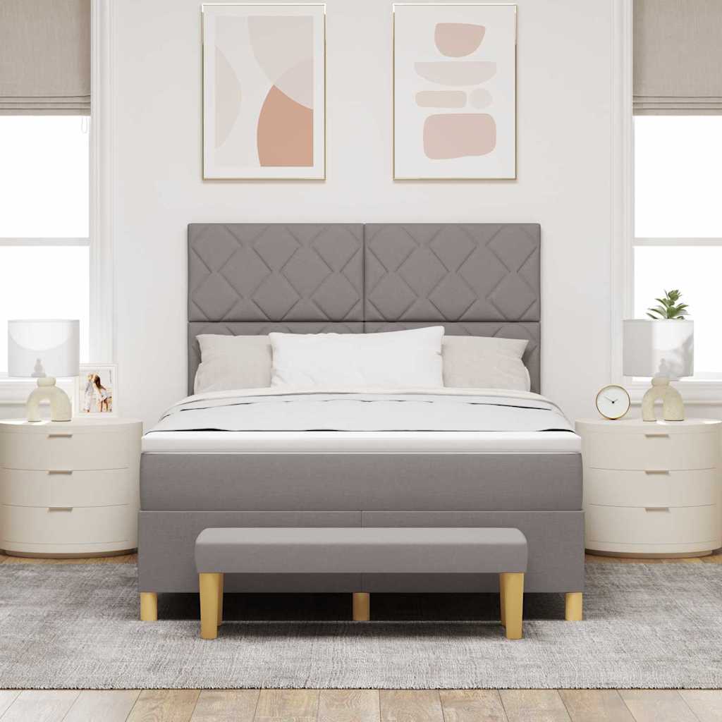 Κρεβάτι με ελατήρια με μαξιλάρι Taupe 200 x 140 cm ύφασμα - Pakobazaar