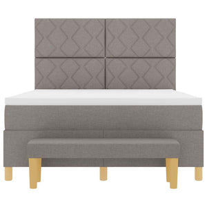 Κρεβάτι με ελατήρια με μαξιλάρι Taupe 200 x 140 cm ύφασμα - Pakobazaar
