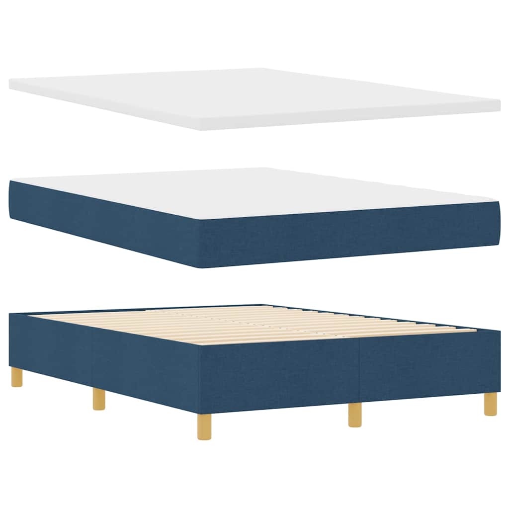 Κρεβάτι με ελατήρια με μαξιλάρι Μπλε 200 x 140 cm ύφασμα - Pakobazaar
