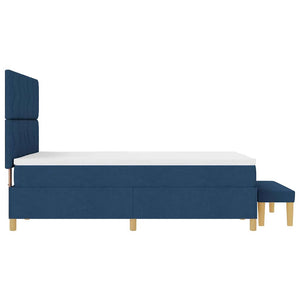 Κρεβάτι με ελατήρια με μαξιλάρι Μπλε 200 x 140 cm ύφασμα - Pakobazaar