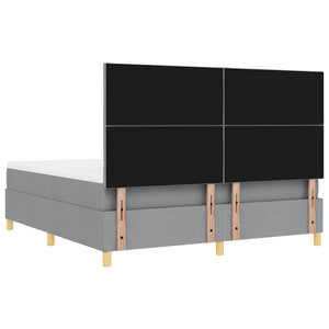 Κρεβάτι με ελατήρια Ανοιχτό γκρι 200 x 180 cm ύφασμα