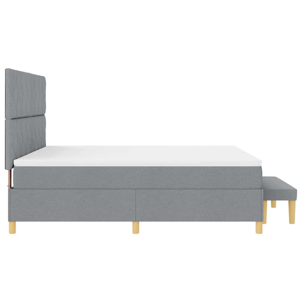 Κρεβάτι με ελατήρια Ανοιχτό γκρι 200 x 180 cm ύφασμα