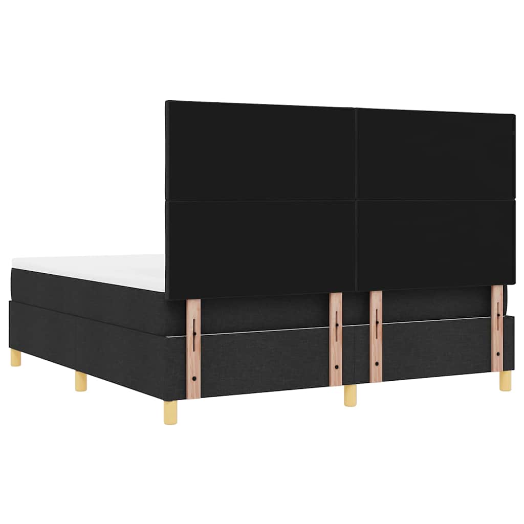 Κρεβάτι με ελατήρια με κεφαλάρι Μαύρο 200 x 180 cm ύφασμα - Pakobazaar