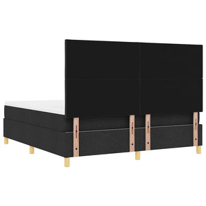 Κρεβάτι με ελατήρια με κεφαλάρι Μαύρο 200 x 180 cm ύφασμα - Pakobazaar